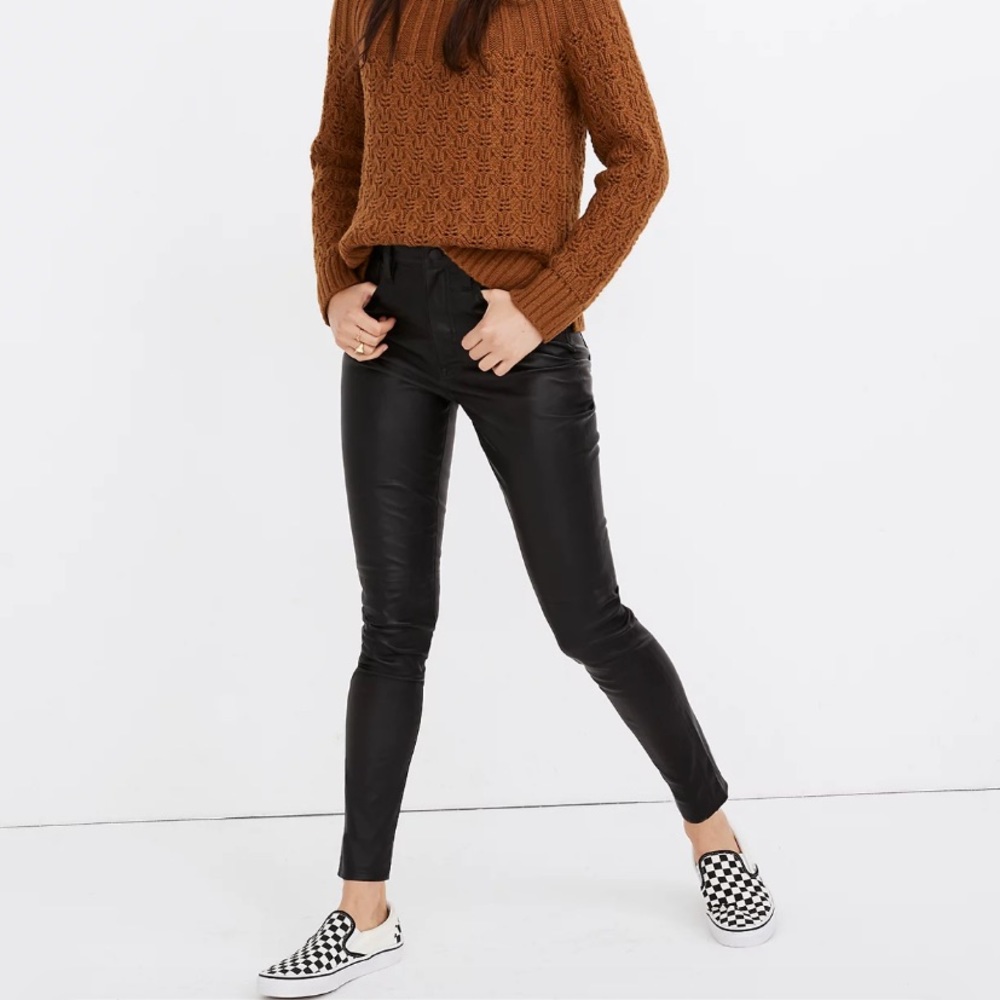 Madewell Black Leather Skinny Pants